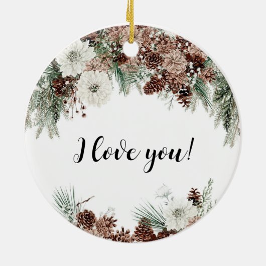 私たちの初めてのクリスマス結婚したオーナメント セラミックオーナメント (裏面)