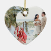 私たちの初めてのクリスマス結婚したオーナメント セラミックオーナメント (裏面)