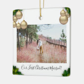 私たちの初めてのクリスマス結婚したクリスマス セラミックオーナメント (左)