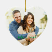 私たちの初めてのクリスマス結婚したグリーンパゴダツリー セラミックオーナメント (裏面)