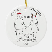 私たちの初めてのクリスマス結婚したサンタハット&〔雄ジカの〕枝角