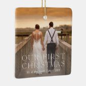 私たちの初めてのクリスマス結婚したシック写真 セラミックオーナメント (右)