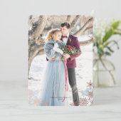 私たちの初めてのクリスマス結婚したフォトホリデーカード 招待状 (スタンド正面)