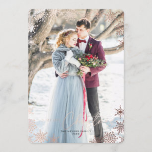 私たちの初めてのクリスマス結婚したフォトホリデーカード 招待状