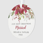 私たちの初めてのクリスマス結婚したフローラオーナメント オーナメント (正面)