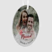 私たちの初めてのクリスマス結婚したフローラオーナメント オーナメント (正面)