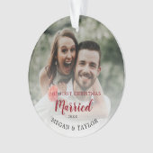 私たちの初めてのクリスマス結婚したフローラオーナメント オーナメント (正面)