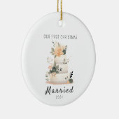 私たちの初めてのクリスマス結婚したホリデイオーナメント セラミックオーナメント (右)