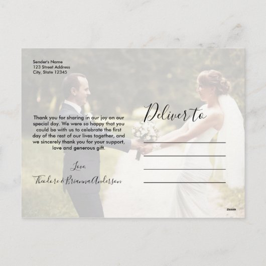 私たちの初めてのクリスマス結婚したホリデー7フォトコラージュ シーズンポストカード (裏面)