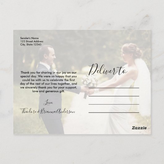 私たちの初めてのクリスマス結婚したホリデー7フォトコラージュ ポストカード (裏面)