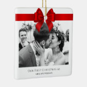 私たちの初めてのクリスマス結婚したミニマリストのミスターとミセス セラミックオーナメント (右)