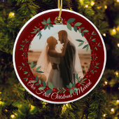 私たちの初めてのクリスマス結婚した写真クリスマスツリー セラミックオーナメント