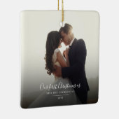 私たちの初めてのクリスマス結婚した写真Keepsake セラミックオーナメント (右)