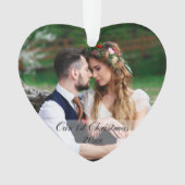 私たちの初めてのクリスマス結婚の写真 オーナメント (正面)