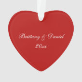 私たちの初めてのクリスマス結婚の写真 オーナメント (裏面)
