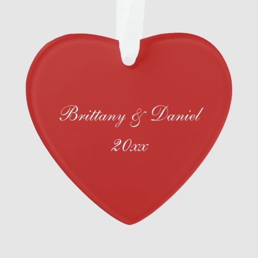 私たちの初めてのクリスマス結婚の写真 オーナメント (裏面)
