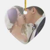 私たちの初めてのクリスマス結婚の写真 セラミックオーナメント (正面)