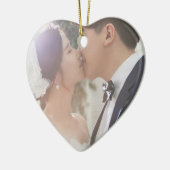 私たちの初めてのクリスマス結婚の写真 セラミックオーナメント (左)