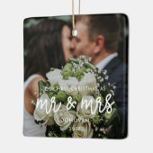 私たちの初めてのクリスマス結婚の写真 セラミックオーナメント (左)