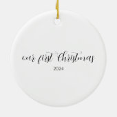 私たちの初めてのクリスマス結婚の写真 セラミックオーナメント (裏面)
