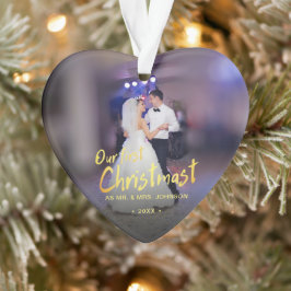 私たちの初めてのクリスマス結婚写真 オーナメント