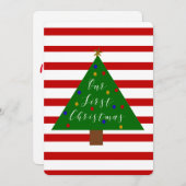 私たちの初めてのクリスマス赤と白ホリデーカード シーズンカード (正面/裏面)