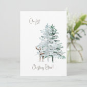 私たちの初めてのクリスマス退職したウッドランドディアー シーズンカード (スタンド正面)