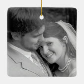私たちの初めてのクリスマス高齢化パーチメント写真オーナメント セラミックオーナメント (裏面)