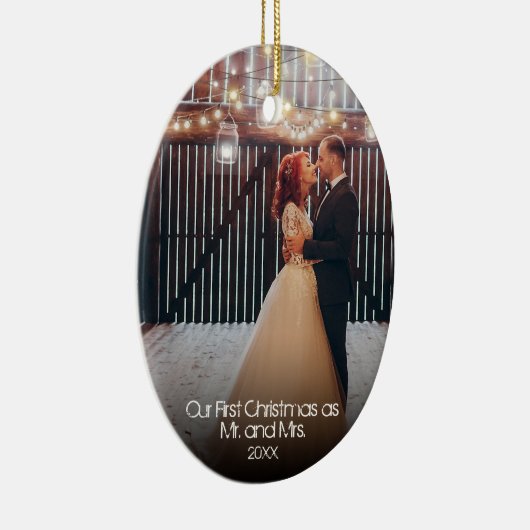 私たちの初めてのクリスマス2写真ニューリュウズのライト セラミックオーナメント (右)