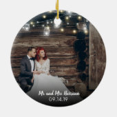 私たちの初めてのクリスマス2写真ニューリュウズのライト セラミックオーナメント (裏面)