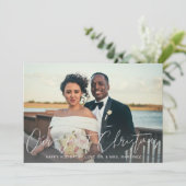 私たちの初めてのクリスマス2枚の写真カード (スタンド正面)