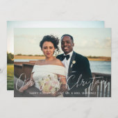 私たちの初めてのクリスマス2枚の写真カード (正面/裏面)