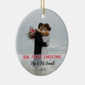 私たちの初めてのクリスマス2枚の写真 セラミックオーナメント (右)