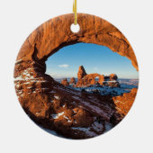 私たちの初めてのクリスマス2枚の写真 セラミックオーナメント (裏面)