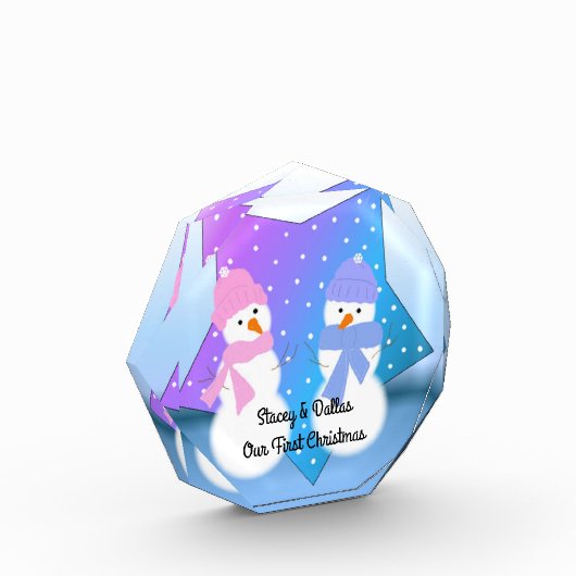 私たちの初めてのクリスマス2雪だるま フォトブロック (左)