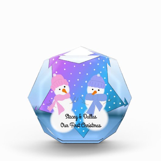 私たちの初めてのクリスマス2雪だるま フォトブロック (正面)