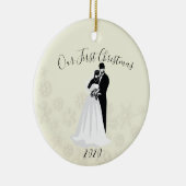 私たちの初めてのクリスマス2020マスク 新婦 新郎 セラミックオーナメント (右)