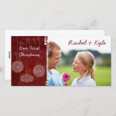 私たちの初めてのクリスマス　あなたの写真 シーズンカード (正面/裏面)