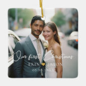 私たちの初めてのクリスマス!エレガント，シュンペル，写真 セラミックオーナメント (正面)