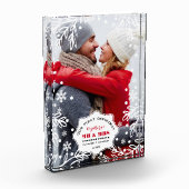 私たちの初めてのクリスマス。カスタムフォトブロック フォトブロック (左)