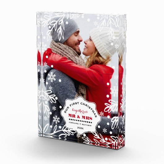 私たちの初めてのクリスマス。カスタムフォトブロック フォトブロック (右)