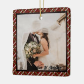 私たちの初めてのクリスマス、カスタム写真 セラミックオーナメント (左)