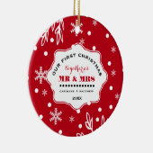 私たちの初めてのクリスマス。カスタム写真 セラミックオーナメント (右)