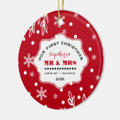 私たちの初めてのクリスマス。カスタム写真 セラミックオーナメント (左)