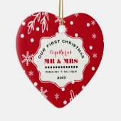 私たちの初めてのクリスマス。カスタム写真 セラミックオーナメント (右)