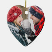 私たちの初めてのクリスマス，カップルの写真 セラミックオーナメント (右)
