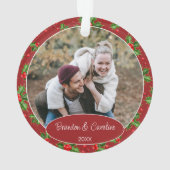 私たちの初めてのクリスマス カップル写真 オーナメント (裏面)