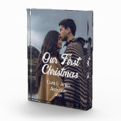 私たちの初めてのクリスマス カップル 写真 名前 白 グレー (右)