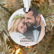 私たちの初めてのクリスマス カリグラフィー Mr. and Mrs. フォト