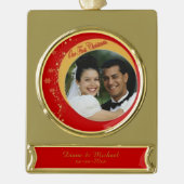 私たちの初めてのクリスマス ゴールドプレートバナーオーナメント (正面)